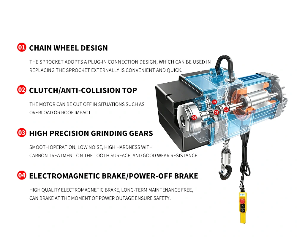 European Hook Suspension Electric Chain Hoist