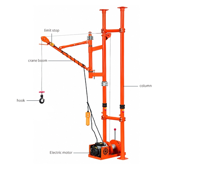 Double-Column Folding Jib Crane