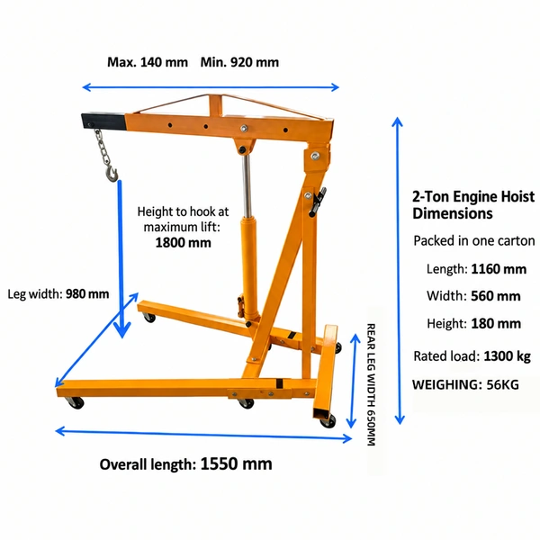 Folding Hydraulic Engine Crane