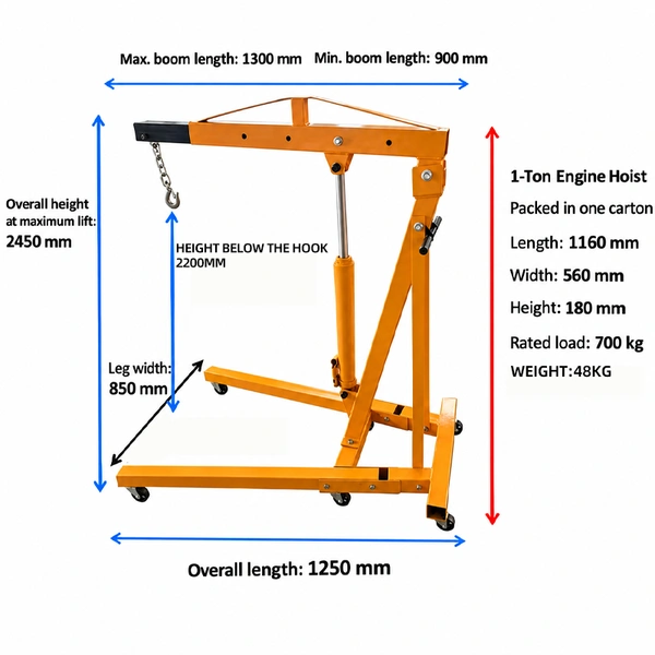 Folding Hydraulic Engine Crane